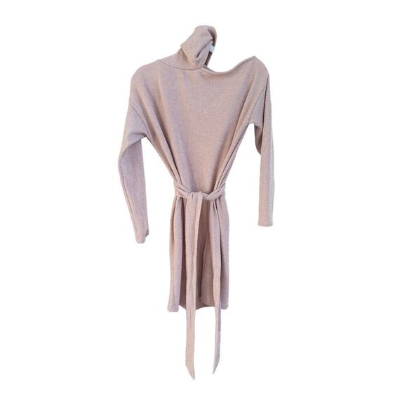 Gibsonlook mock Neck Ribbed One Shoulder Cut Out Knit sweater Dress Nude Blush S - Picture 5 of 7